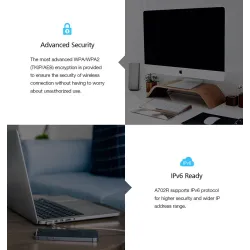 Маршрутизатор WiFi Totolink A702R, AC1200, Dual Band, MIMO, 5x RJ45 100Mb/s