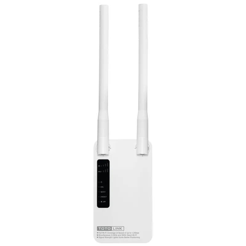 Totolink EX1200M | Extensor de rango WiFi | AC1200, Dual Band, 1x RJ45 100Mb/s, 2x 5dBi