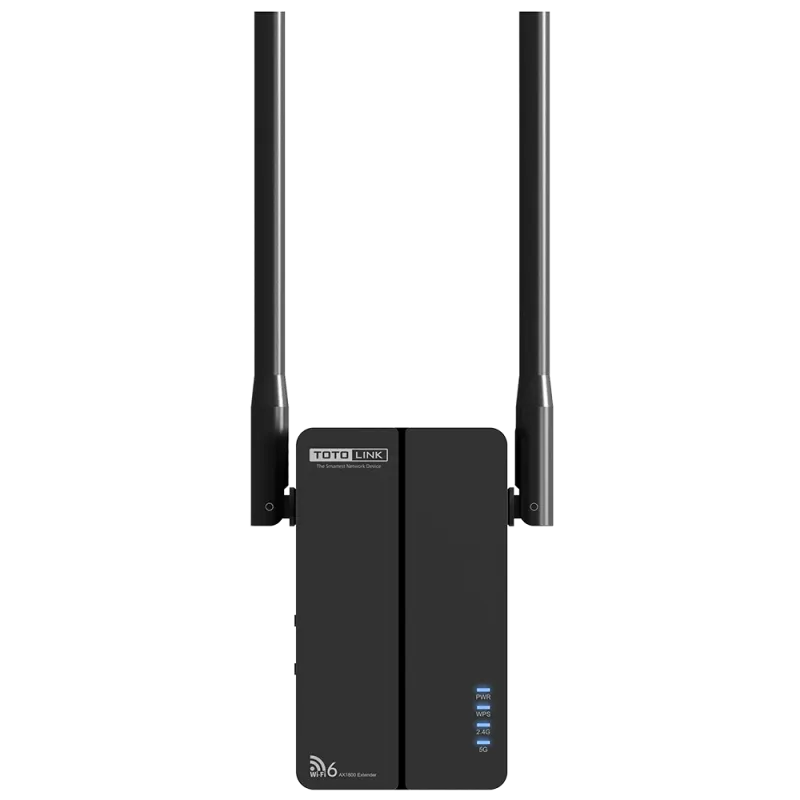 Totolink EX1800T WiFi Sinyal Güçlendirici, AC1800, Çift Bant, Wi-Fi 6, 1x RJ45 100Mb/s, 2x 5dBi
