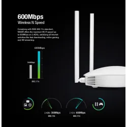 Totolink N600R | WiFi Router | 600Mb/s, 2,4GHz, MIMO, 5x RJ45 100Mb/s, 4x 5dBi