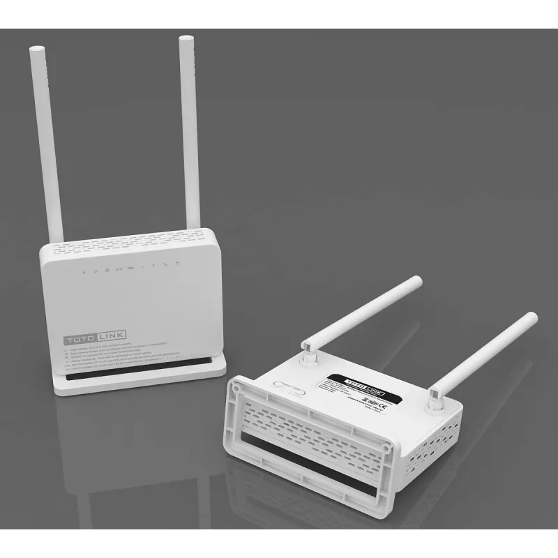 Роутер WiFi Totolink ND300 V2, 300Мбит/с, 2,4ГГц, 3x RJ45 100Мбит/с, 1x RJ11, ADSL2/2+, 2x 5dBi