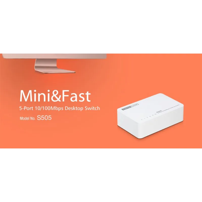 Totolink S505 Anahtarı, 5x RJ45 100Mb/s, Masaüstü Kasa