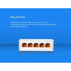 Totolink S505 Anahtarı, 5x RJ45 100Mb/s, Masaüstü Kasa