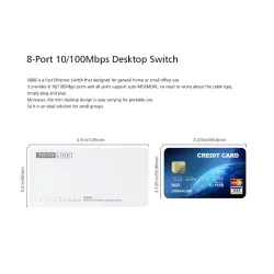 Totolink S808 | Switch | 8x RJ45 100Mb/s, kryt Desktop