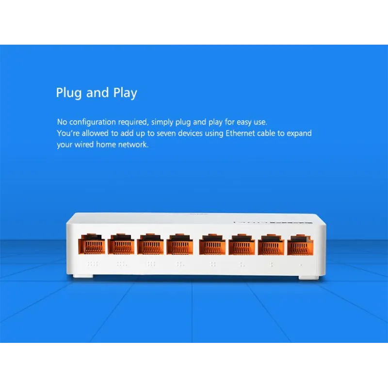 Коммутатор Totolink S808, 8x RJ45 100Mb/s, настольный корпус