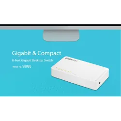 Коммутатор Totolink S808G, 8x RJ45 1000Mb/s Gigabit, настольный корпус