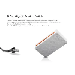 Коммутатор Totolink S808G, 8x RJ45 1000Mb/s Gigabit, настольный корпус