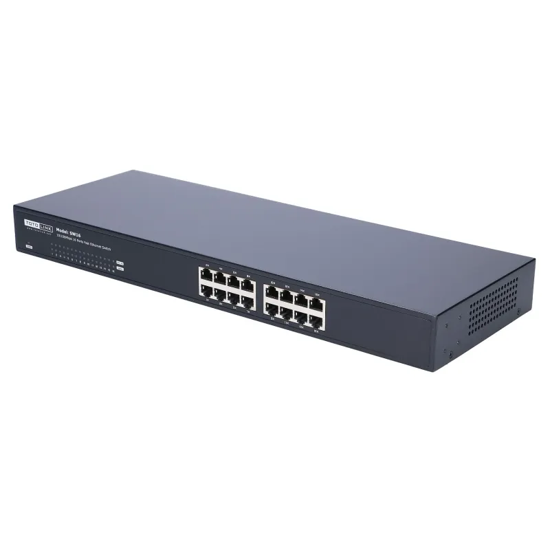 Totolink SW16 Anahtar, 16x RJ45 100Mb/s, Rack Montaj, Yönetilmeyen