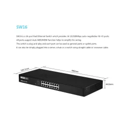 TOTOLINK SW16 16 PORT 10/100MBPS UNMANAGED SWITCH