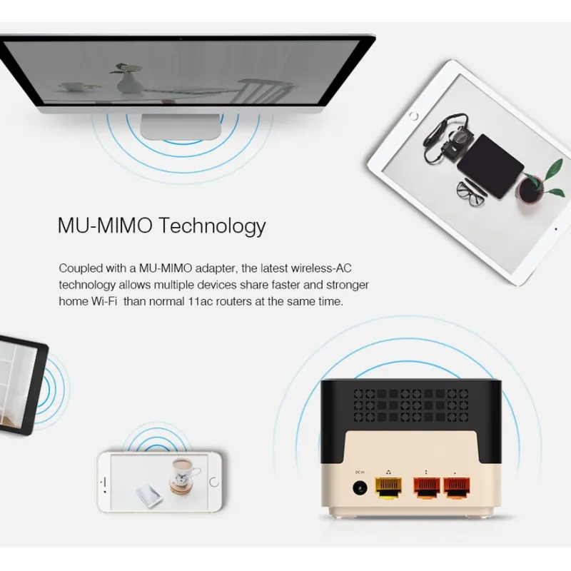 Totolink T10 | WiFi Router | AC1200, Dual Band, MU-MIMO, 3x RJ45 1000Mb/s, 1x USB
