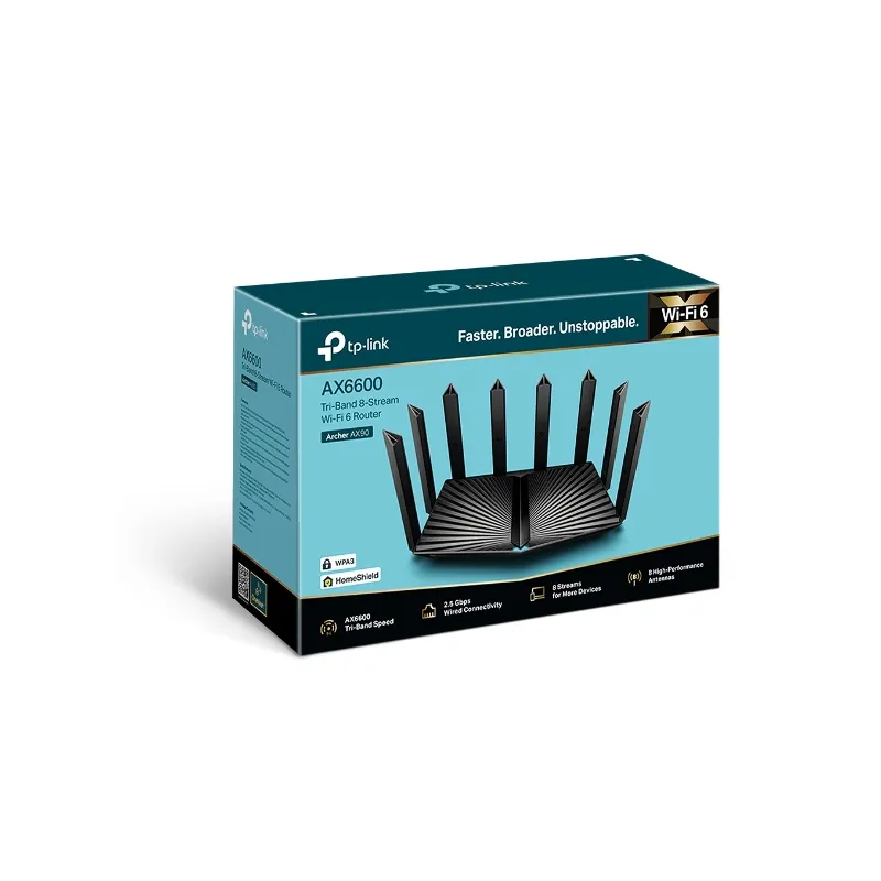 TP-Link Arciere AX90 | Router Wi-Fi | WiFi6, AX6600, doppia banda, 4x RJ45 1000 Mb/s, 1x RJ45 2,5 Gb/s