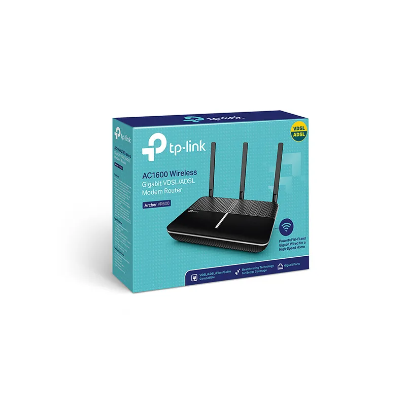 TP-Link Archer VR600 | Router WiFi | AC1600, VDSL/ADSL, Dual Band, 4x RJ45 1000Mb/s, 1x RJ11, 1x USB