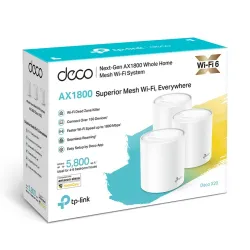 TP-Link Deco X20 3-Pack | Roteador Wi-Fi | Mesh, AX1800, Dual Band, OFDMA, MU-MIMO, 2x RJ45 1000Mb/s