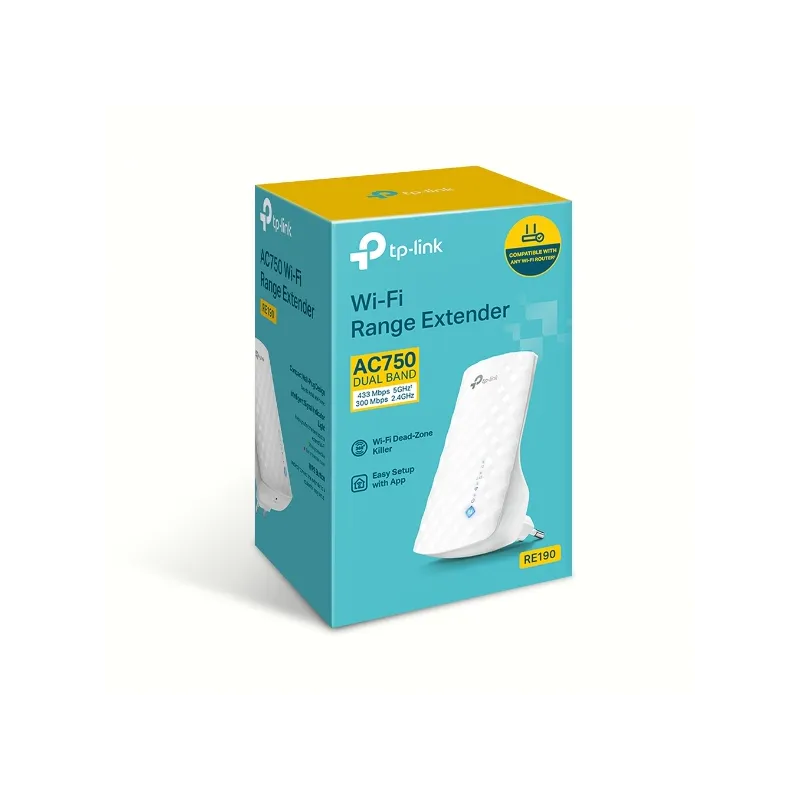 Усилитель Wi-Fi TP-Link RE190, AC750, Двухдиапазонный