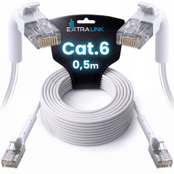 Cabo Patch LAN Extralink Cat.6 U/FTP 0.5m 1Gbps Branco, Cobre Cabo de Rede, Ponteira Flexível - Imagem 4