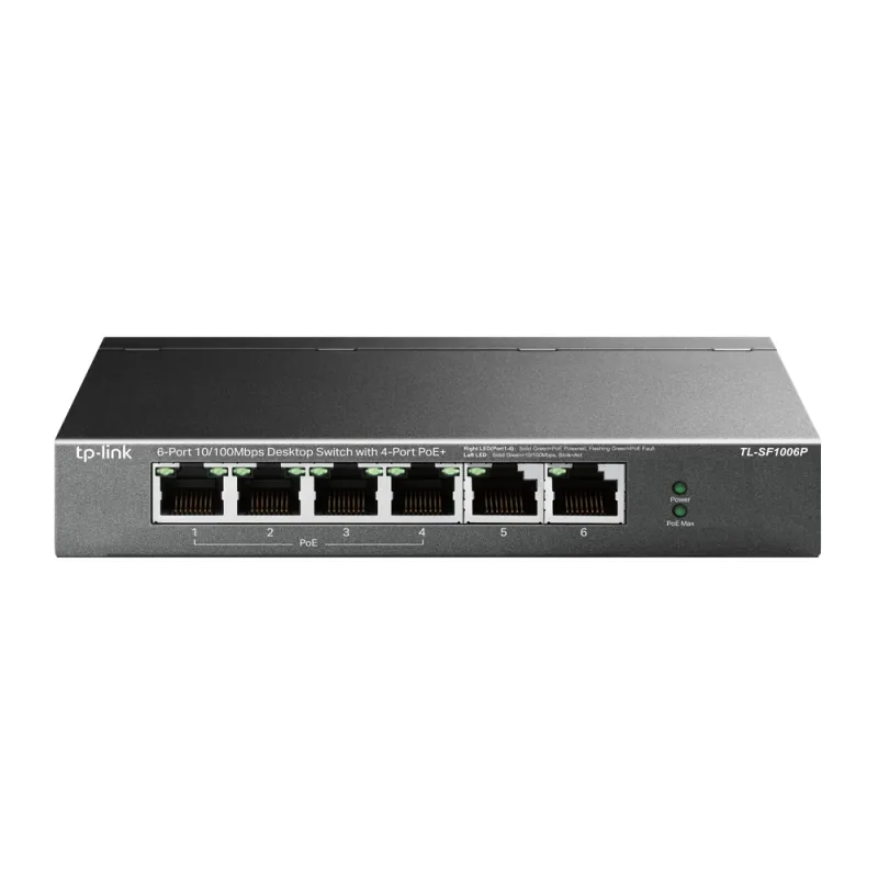 TP-Link TL-SF1006P | Schalter | 6x RJ45 100Mb/s, 4x PoE, 67W
