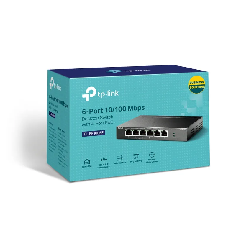 TP-Link TL-SF1006P | Schalter | 6x RJ45 100Mb/s, 4x PoE, 67W