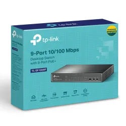 Коммутатор TP-Link TL-SF1009P, 9x RJ45 100Mb/s, 8x PoE, 65W