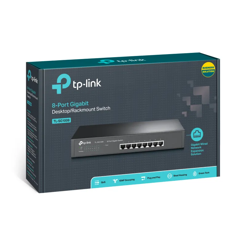 TP-Link TL-SG1008 Switch, 8x RJ45 1000Mb/s, Rack Montaj