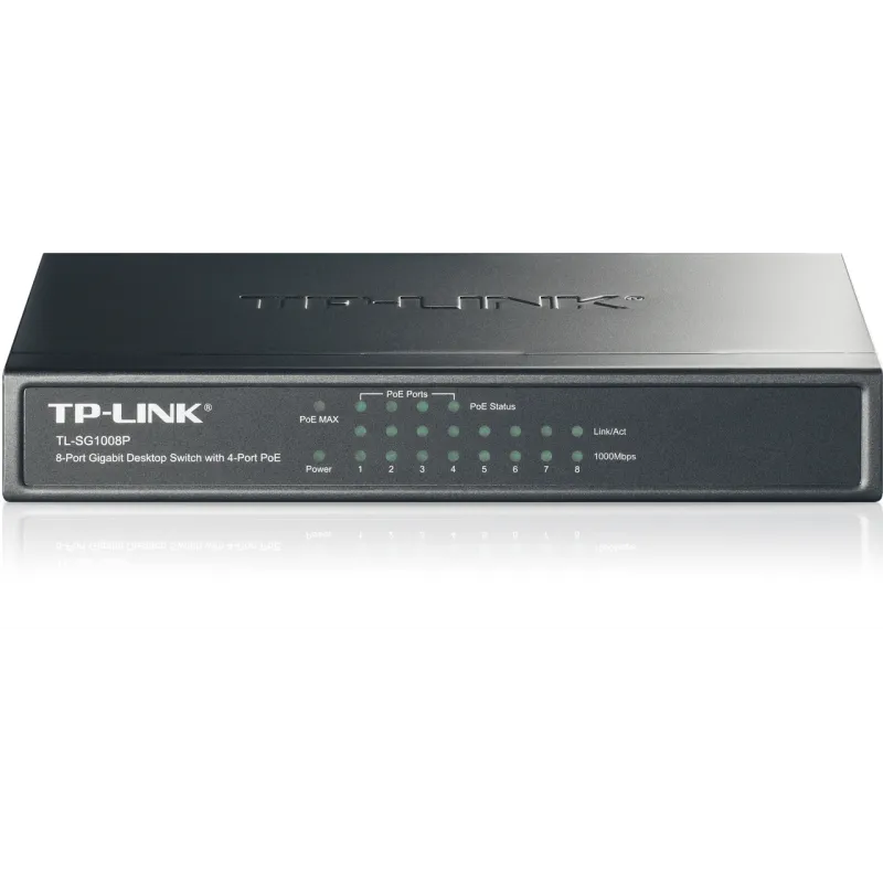 TP-Link TL-SG1008P | Přepínač | 8x RJ45 1000Mb/s, 4x PoE, 53W, Desktop
