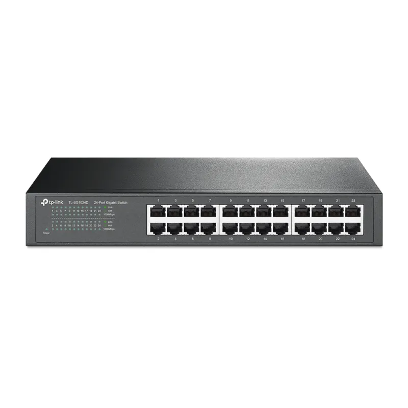 Коммутатор TP-Link TL-SG1024D, 24x RJ45 1000Mb/s, Rack/Desktop, Не управляемый