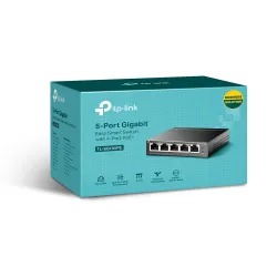 Коммутатор TP-Link TL-SG105PE, 5x RJ45 1000Mb/s, 4x PoE+, 65W, Настольный