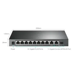 TP-Link TL-SG1210MPE | Přepínač | 9x RJ45 1000Mb/s, 8x PoE+, 1x RJ45/SFP Combo