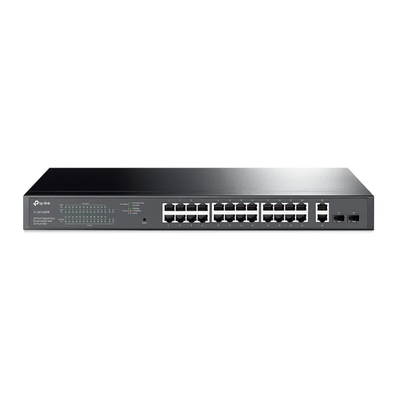 TP-Link TL-SG1428PE | Přepínač | 24x RJ45 1000Mb/s PoE+, 2x RJ45 1000Mb/s, 2x SFP, 250W