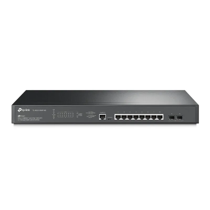 TP-Link TL-SG3210XHP-M2 Anahtar, 8x RJ45 2.5Gb/s PoE+, 2x SFP+, Rack, L2+