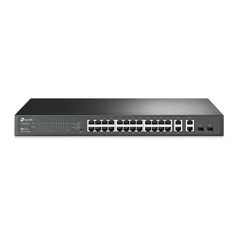 Коммутатор TP-Link TL-T1500G-28TC (TL-SL2428), 24x RJ45 100Mb/s, 4x RJ45 1000Mb/s, 2x SFP, Rack, Упраляемый