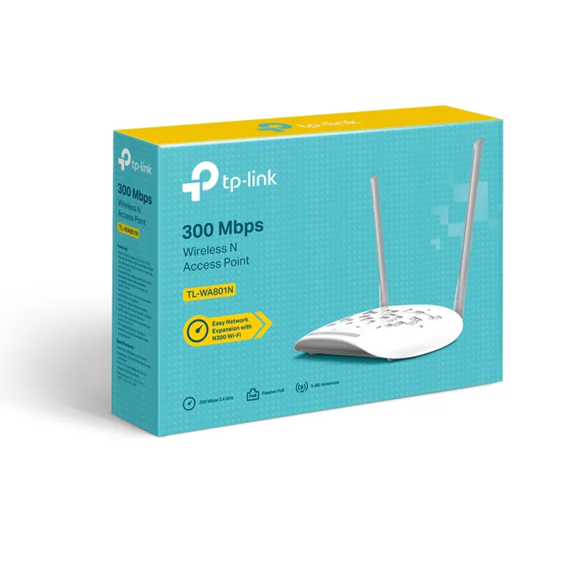 TP-Link TL-WA801N | Přístupový bod | N300, 1x RJ45 100Mb/s, Passive PoE