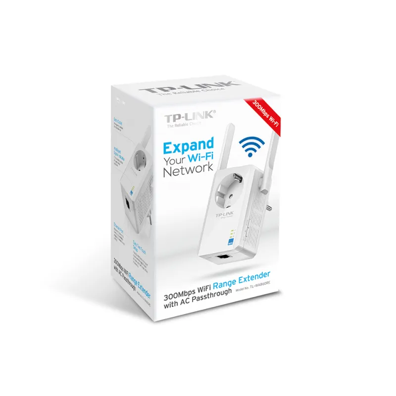 TP-Link TL-WA860RE | Amplificador de sinal WiFi | N300, 1x RJ45 100Mb / s, com tomada elétrica