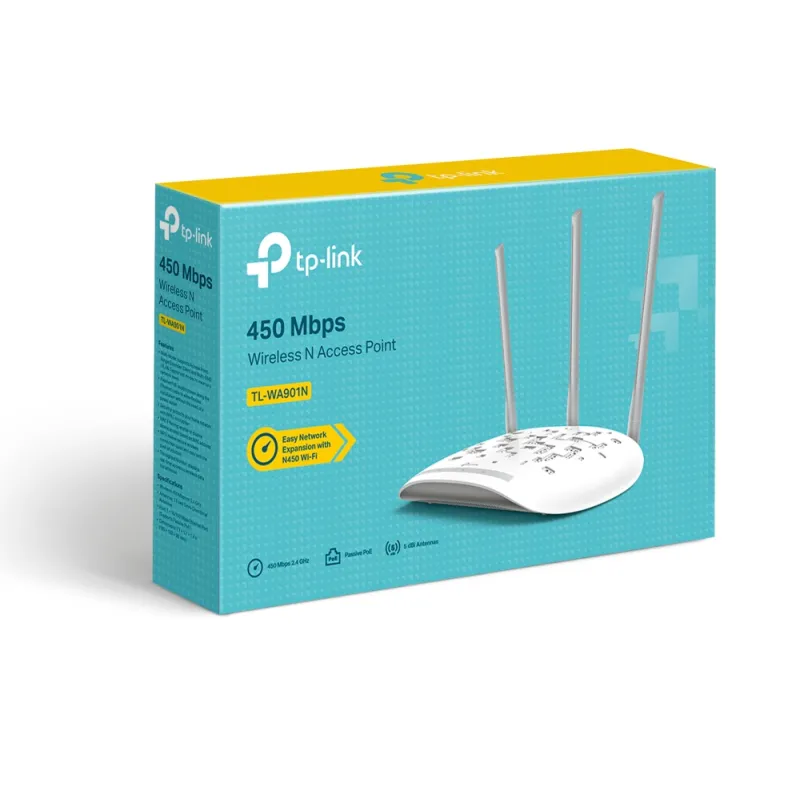 TP-Link TL-WA901N | Ponto de acesso | N450, 1x RJ45 100Mb/s, PoE passivo