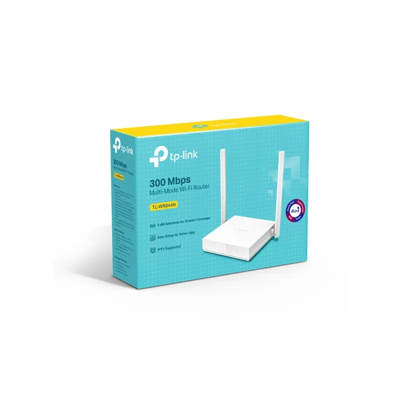 TP-Link TL-WR844N | WiFi Router | N300, 5x RJ45 100Mb/s, multi-mode