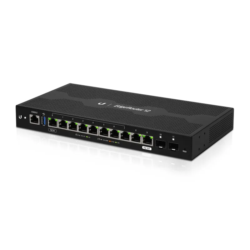 Ubiquiti ER-12 Yönlendirici, EdgeMAX EdgeRouter, 10x RJ45 1000Mb/s, 2x SFP, 1x PoE