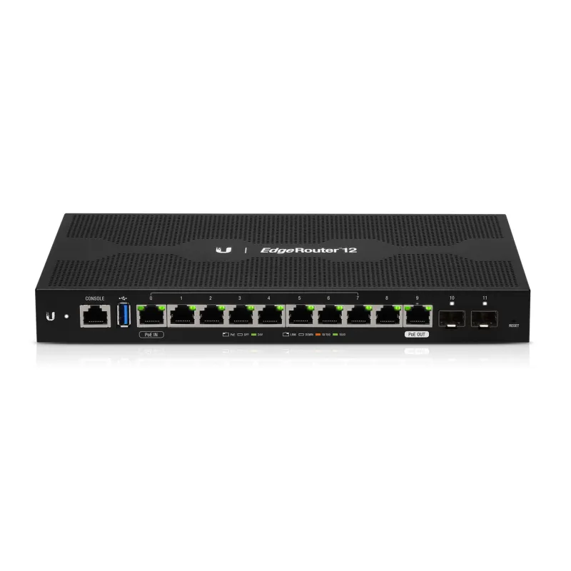 Ubiquiti ER-12 Yönlendirici, EdgeMAX EdgeRouter, 10x RJ45 1000Mb/s, 2x SFP, 1x PoE