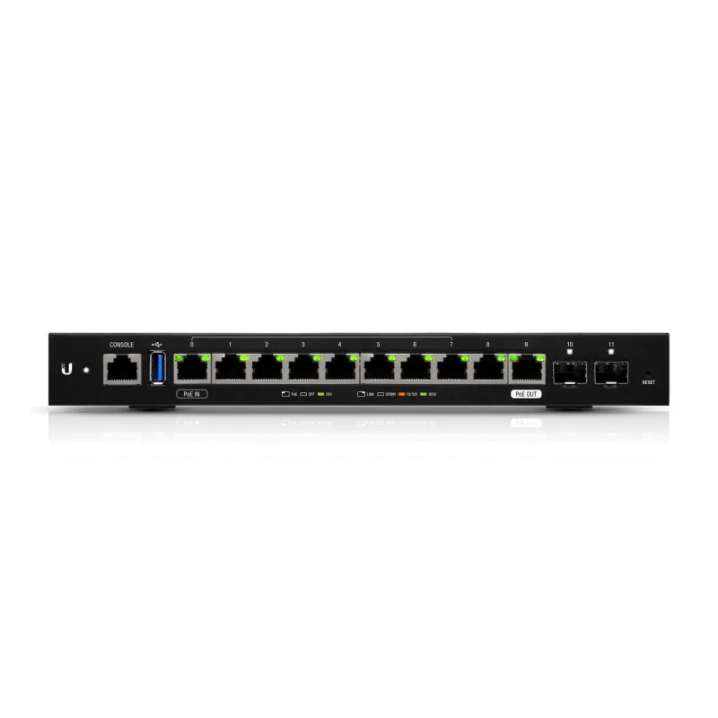 Ubiquiti ER-12 Yönlendirici, EdgeMAX EdgeRouter, 10x RJ45 1000Mb/s, 2x SFP, 1x PoE