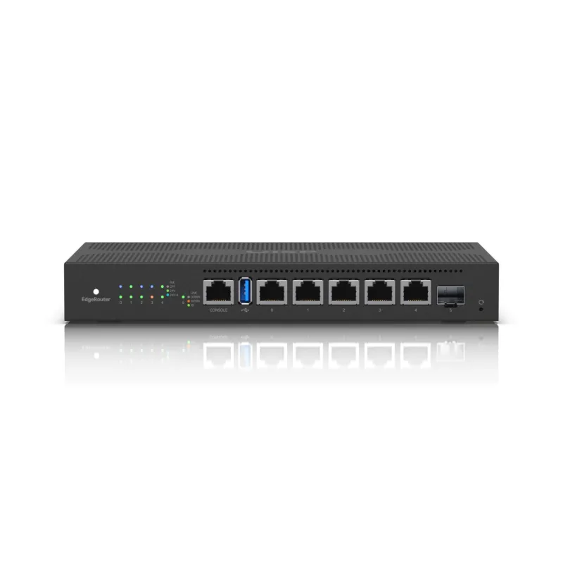 Роутер Ubiquiti ER-6P, EdgeMAX EdgeRouter, 5x RJ45 1000Mb/s Пассивный PoE, 1x SFP