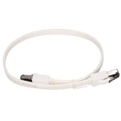 EXTRALINK LAN PATCHCORD CAT.8 U/FTP 0,5M 40G FLAT SHIELDED FOILED TWISTED PAIR BARE COPPER WHITE - Image 2
