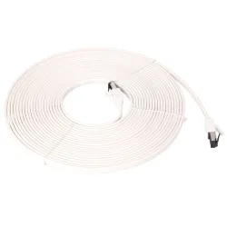 EXTRALINK LAN PATCHCORD CAT.8 U/FTP 10M 40G FLAT SHIELDED FOILED TWISTED PAIR BARE COPPER WHITE - Imagem 2