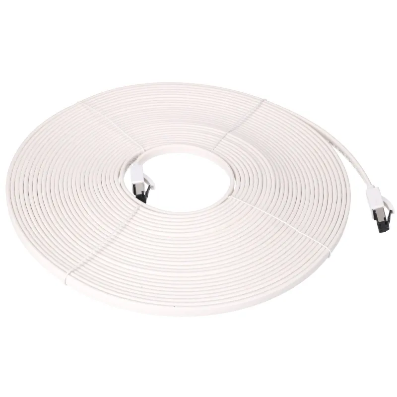 EXTRALINK LAN PATCHCORD CAT.8 U/FTP 15M 40G FLAT SHIELDED FOILED TWISTED PAIR BARE COPPER WHITE - Obrázek 2