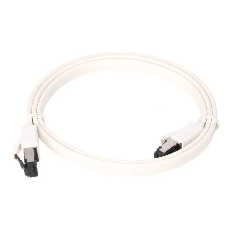 Extralink Kat.8 U/FTP 1m 40G Biały | Patchcord LAN | płaski, Miedź Kabel sieciowy skrętka - Zdjęcie 2
