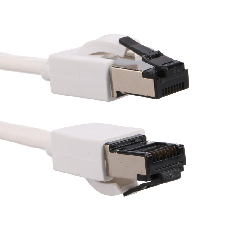 EXTRALINK LAN PATCHCORD CAT.8 U/FTP 2M 40G FLAT SHIELDED FOILED TWISTED PAIR BARE COPPER WHITE - Obrázek 5