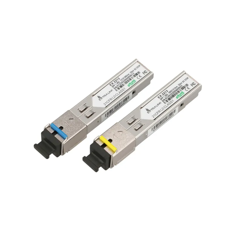 Modul SFP WDM Extralink SFP 1.25G, 1.25Gbps, 1310/1550nm, jednovidový, 20km, SC, DOM, pár - Obrázek 2