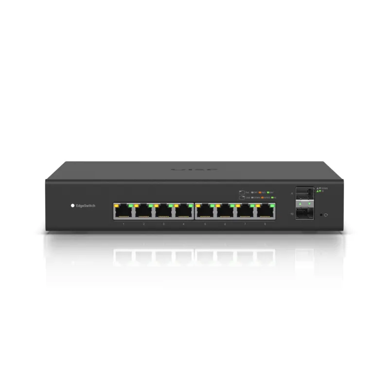 Коммутатор Ubiquiti ES-8-150W, EdgeMAX EdgeSwitch, 8x RJ45 1000Mb/s PoE+, 2x SFP, 150W