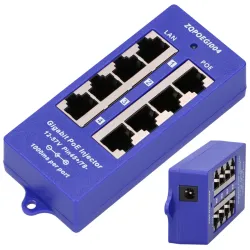 Extralink Gigabit PoE Injector 4 Port, 4x 1000Mb/s RJ45