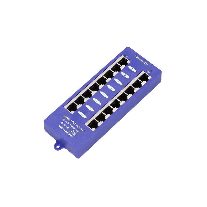 Extralink 8 Portowy | Gigabit PoE Injector | 8x 1000Mb/s RJ45, Mode B - Zdjęcie 2