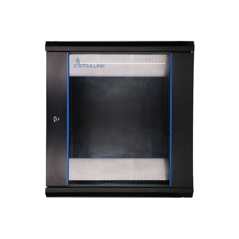 Extralink 12U 600x600 Black Wall-Mounted Rack Cabinet - Image 2
