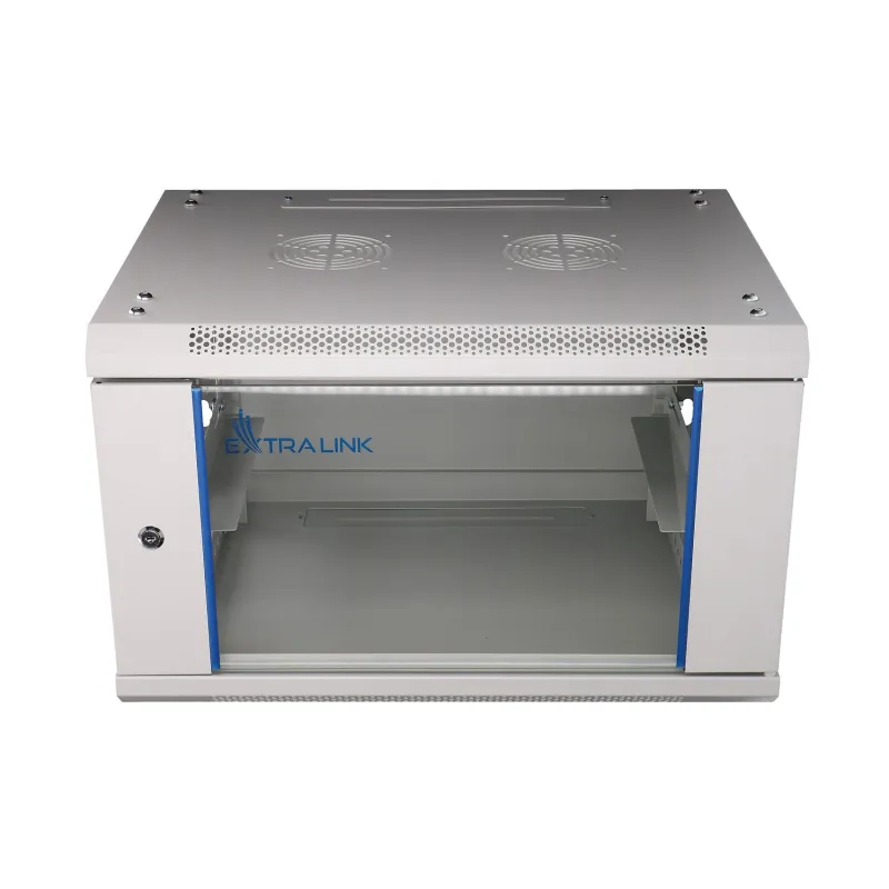 Extralink 6U Wall-Mounted Rack Cabinet 600x450 Grey - Image 2