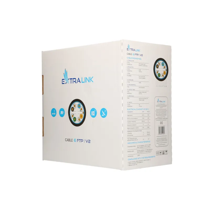 Cavo di rete Extralink CAT6 FTP (F/UTP) V2 esterno, 305M - Immagine 3